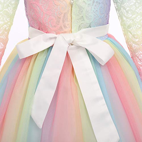 Image of Girls Flower Vintage Floral Lace 3 /4 Sleeves Floor Length Dress Wedding Party Evening Formal Pegeant Dance Gown