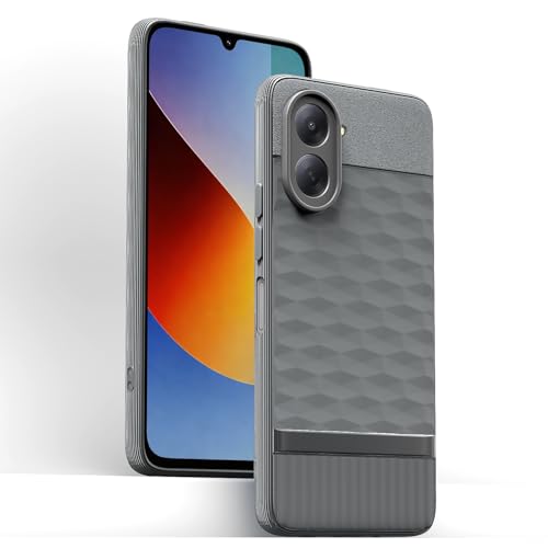 Image of Pikkme Back Cover for Redmi A7 Camera Protection 3D Hexa Cube Design Silicone Protective Bumper Case (Grey)