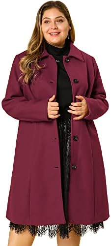 Agnes Orinda Women's Plus Size Single Breasted Belted Winter Long...