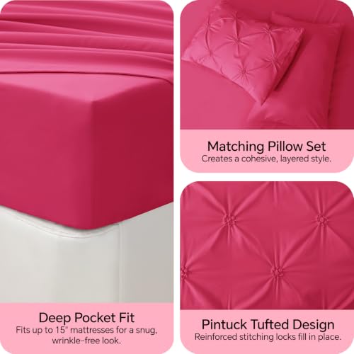 Image of BEDELITE Queen Comforter Set Hot Pink,Lightweight & Soft Comforter