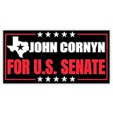 HUVITEE (7.5" x3.75”) John Cornyn Bumper Sticker Texas Senate Election 2026 Political American Flag Stickers Waterproof Vinyl Decals for Water Bottle Scrapbooking Tumbler Luggage Laptop Car