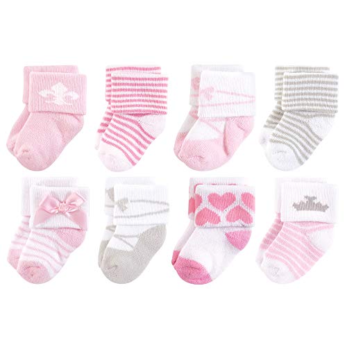 Image of Hudson Baby Baby Girls' Cotton Rich Newborn and Terry Socks