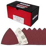 ProductionShop Premium 400 Grit Triangle Mouse Detail Sander Sandpaper Sheets, Box of 45 - Hook & Loop, Triangular Shaped Mouse Disc Pads - Oscillating Multi-Tools - Woodworking, Sand Furniture Paint