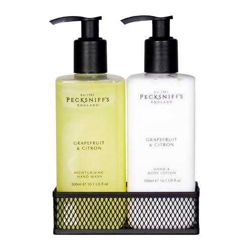 Hand Wash and Lotion Set - Scented Hand and Body Cream and Liquid Soap, Natural, Revitalising, Hydrates and Moisturises for Soft Skin, Gift of Luxury (Grapefruit & Citron) - Pecksniff’s