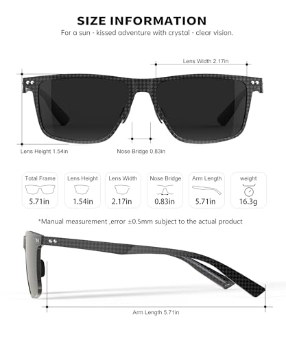 Image of ANYLUV Mens Sunglasses Polarized Upgraded Carbon Fiber Temple Sun Glasses Fashion Driving with UV Protection