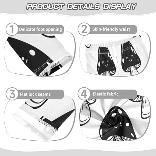 Toddler Girls Leggings Printed Yoga Pants Leggings Black Mushrooms for Kids3