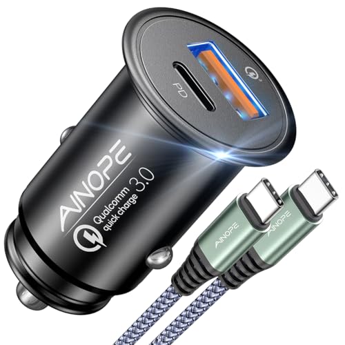 AINOPE 67.5W Car Charger USB C Fast Charge for iPhone...