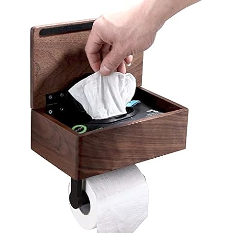 Day Moon Designs Toilettenpapierhalter mit Ablage-Box und Deckel für Feuchttücher-Aufbewahrung Cover
