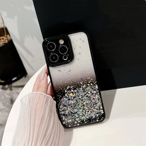 Coque iPhone 12 Mini paillettes noire antichoc et transparente pour protection élégante au quotidien