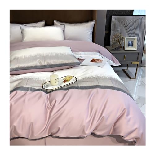 Housse de couette lit double avec parure de lit 4 pièces en coton