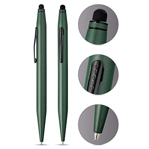 Image of Cross Tech 2 Matte Green Lacquer with Polished Black PVD appointments in premium packaging (AT0652-13)