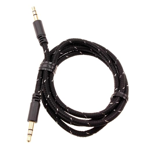 Cable Auxiliar Jack 3.5mm Trenzado Negro 1m miniatura 1