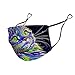Adults Men Women Reusable Face Scarf Mask Fashion Scarf Dust Proof Windproof Mouth Cover, Colorful Trippy Cat Art Face Protection for Sports Travel Hiking