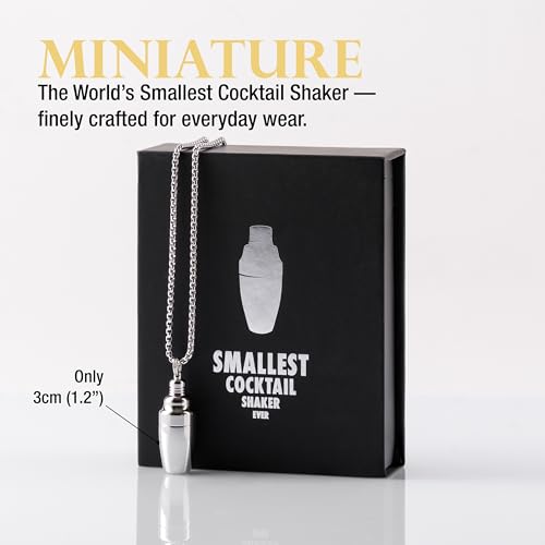 Smallest Cocktail Shaker Ever Necklace - Stainless Steel Pendant | Novelty Bar Accessory for Bartenders & Cocktail Lovers2