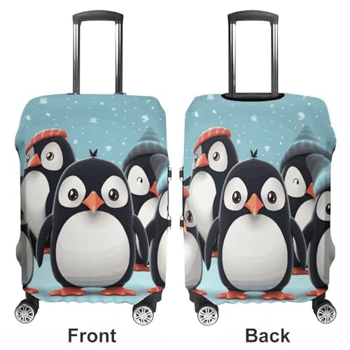 Cute Penguins Printed Luggage Cover Protector, Fits 18-32 Inch Luggage3