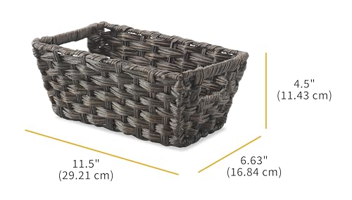 Whitmor Split Rattique Small Shelf Tote Driftwood, 6 Pack