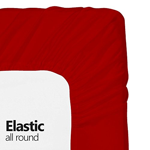 Image of 2-Pack 100% Cotton Red Crib Sheets for Boys, Girls, Jersey Fitted Crib Sheet, Baby Crib Sheets, Cotton Breathable Crib Sheet, Red Crib Mattress Sheet, Baby Mattress Sheets by Destiny Crescent Bedding