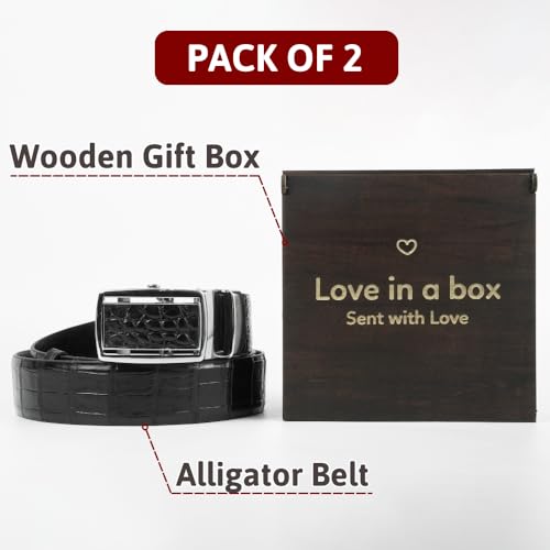 Image of vinacreations AIIigator Belt Leather Strap Belts 1.5 inch Width Adjustment Removal Buckle Jean Dress Croc Handmade