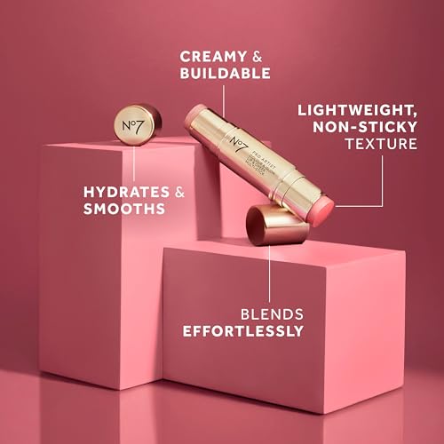 Image of No7 Pro Artist Multi-Use Bronzer Stick & Highlighter Makeup - Dual-Ended Cream Contour and Face Highlighter with Vitamin E and Argan Oil for a Radiant Finish - Light Bronze /Champagne Glow (10g)
