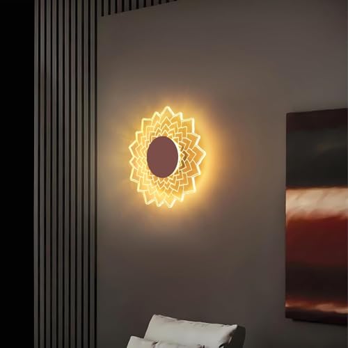Image of Sunflower Wall & Ceiling Light - Creative Acrylic Decorative Wall Lamp | Modern Wall Sconce for Bedroom, Living Room & Kids Room - (1 Pack)