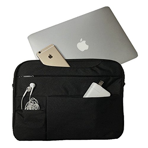 Se7Enline Compatible With 12 Inch Laptop Sleeve Bag For Macbook Air 11 Inch/Macbook 12 Inch/Ipad Pro 10.5 Inch, Tablet Messenger Hand Bag With Funny Cool Ball, Dust Brush, Cable Ties, Black #TOP5
