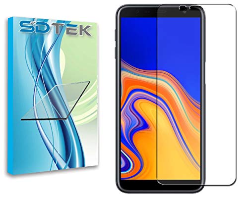 SDTEK *2 Pack Protection écran pour Samsung Galaxy J6 + Plus Verre Trempé Résistant aux éraflures Glass Screen Protector Vitre Tempered Film Protecteur Cover