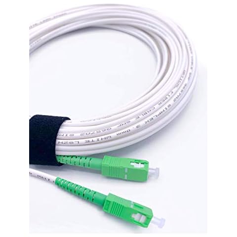 Cable de fibra óptica Elfcam SC/APC a SC/APC monomodo 9/125µm LSZH blanco/verde Cover