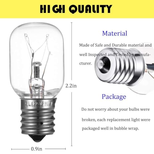 Image of Light Bulb for Whirlpool Microwave - Light Bulb Fits for Whirlpool Maytag GE Amana Over the Range Hood Microwave, Dimmable with 125V 40W E17 Base, Kitchen Night Light, Repalce 8206232A (2)