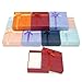Novel Box Cardboard Jewelry Pendant Gift Boxes with Rosebug Bows in Assorted Colors 2.5X2.8X0.75 (Pack of 12) + NB Cleaning Cloth