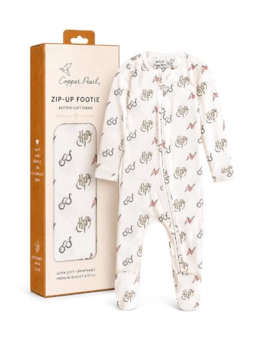 Image of Copper Pearl Zip-Up Footie Baby Pajamas - Soft Newborn Onesies for Boys & Girls, Tag-Free with Two-Way Zipper Baby Sleepers for Newborn - 24 Months, Harry Potter