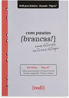 Bloco P/Fichário Linhas Brancas Colegial/B5 Pautado Nali