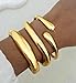 Chunky Gold Bangle Bracelets for Women, Dainty 14k Gold Plated Big Stackable Bangles Set, Trendy Cuff Bracelet Stack Fashion Jewelry Gifts (A7-gold)