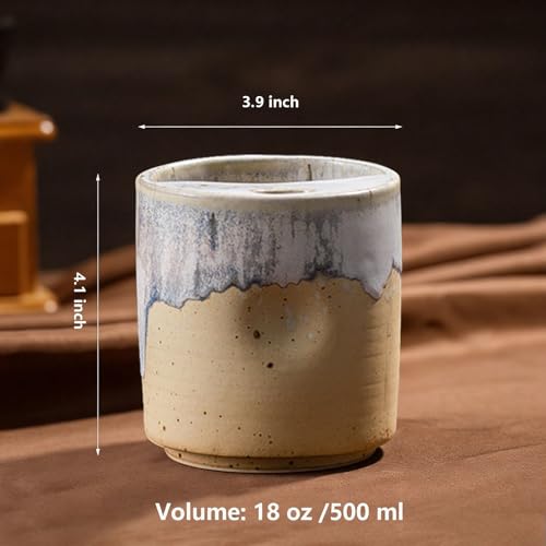 Taza de cerámica vintage 18oz sin asa para café miniatura 2