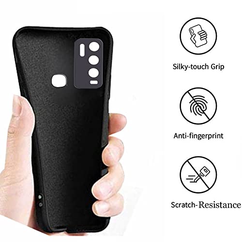 Image of A rtistque Liquid TPU Silicone Matte Shockproof Flexible with Camera Protection Soft Back Cover Case for Vivo Y50 / Vivo Y30 - Black