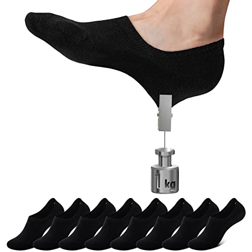 Falechay Sneaker Socken Damen Füsslinge Herren 8 Paar Sneakersocken Unsichtbare Socken schwarz 39-42