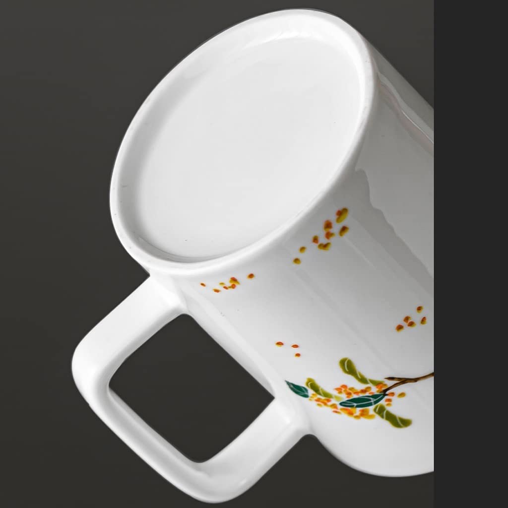 Taca de té y platillo, Taza de café nórdica Taza pintada a mano Taza de cerámica Taza de café Taza de té retro creativa de gran capacidad Adecuada for té perfumado Latte Cappuccino(A)