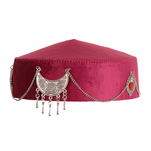 MHADBKH Chapeau kazakh ethnique à franges Tradition et Modernité - Parfait pour les amateurs de culture et les participants à des événements - Chapeau folk unisexe, Vert herbe, Taille unique – vue 3