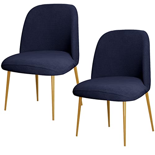 SZJIAHTM 2 Pcs Dining Chair Covers Soft Stretch Slipcover Polyester Armless Curved Back Kitchen Chair Slipcovers Protector for Living Room and Bedroom