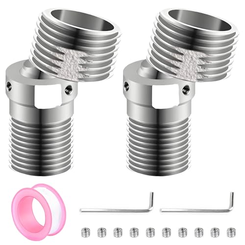 XTUDOU® 2 Pièces Adaptateur de Douche pour Robinet, Raccord En S à 360°, Acier Inoxydable, Fourni Avec Ruban D'éTanchéIté Et Clé Hexagonale, Raccord...