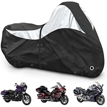 600D Motorcycle Cover, Heavy Duty Waterproof Motorcycle Covers Outdoor Storage with Lock-Holes Compatible with Harley Davidson, Honda, Suzuki, Yamaha 96"-XXL