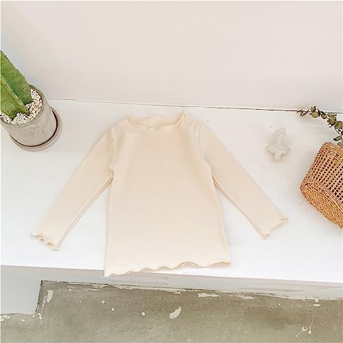 Toddler Girls' Basic Long Sleeve Mock Turtleneck Cotton T-Shirt Baby Girls Lettuce Edge Trim Undershirts Girls Fashion3
