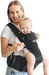 Momcozy Baby Carrier with Hip Seat, 2-in-1 Forward-Facing Hands-Free Infant Carrier for Active Babies, Detachable All-Season Toddler Carrier up to 44lbs, Fits Waist Sizes up to 45 Inches, Black Adjustable,Black