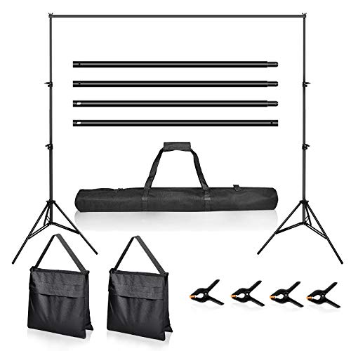Discount 70% Backdrop Stand, 10Ft Photography Backdrop Stand Adjustable Photography Background Support System Kit for Studio, Parties, Wedding, with Spring Clamp, Carry Bag , Sand Bag Popular Backdrop Stand, 10Ft Photography Backdrop Stand Adjustable Photography Background Support System Kit for Studio, Parties, Wedding, with Spring Clamp, Carry Bag , Sand Bag