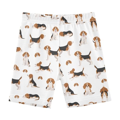 JHKKU Girls Beagle Dog Shorts Cotton Cartwheel Bike Kids Biker Under Dress Dance Short Girl Clothes 4T