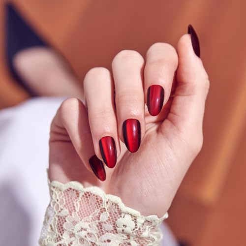 Kiss Core, Press On Nails, Nail glue included, 'Apple Blossom', Red, Medium Size, Almond Shape, Includes 32 Nails, 2g Glue, 1 Manicure Stick, 1 Mini File — view 3