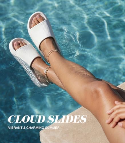 Image of Leevar Cloud Slides for Women and Men - Soft, Comfy, Relax Cloud Slippers, Thick Sole, Non-slip Slides for Men, Easy to Clean, Shower, Swimming, Beach, Indoor and Outdoor Slides for Men