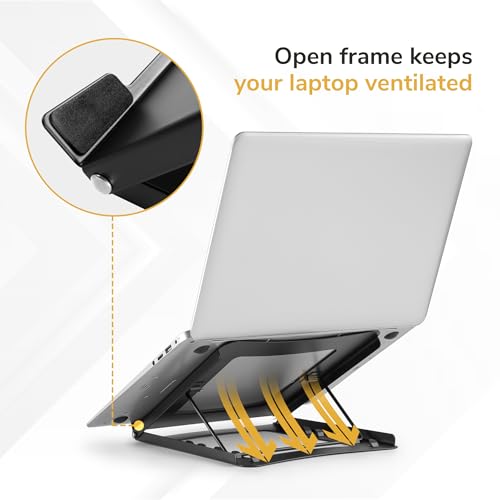 Mount-It! Steel Laptop Stand – Adjustable Riser with Five Heights — view 6