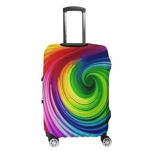 Rainbow Spiral Luggage Cover, Washable Elastic Suitcase Cover Protector Fit 18-32 Inch Luggage4