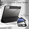 JETech Custodia per Samsung Galaxy Tab S10 Lite / S10 FE / S9 FE 10,9 Pollici con S Pen Holder, Chiaro Trasparente PC Rigido Retro, Protettiva Trifold Supporto Tablet Cover (Nero)