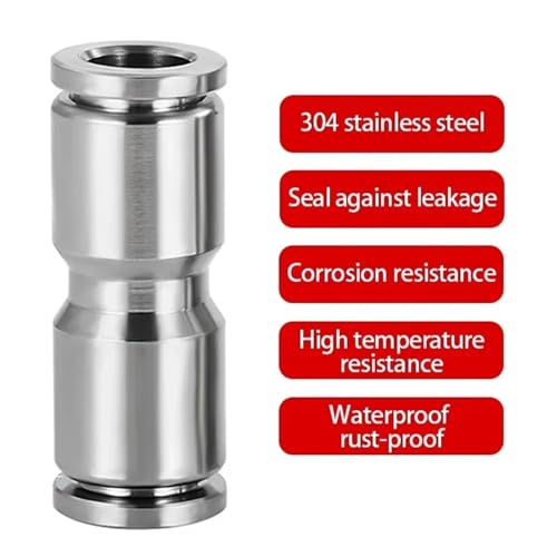 Raccord pneumatique rapide PG16-12 union droite réduite en inox - 8